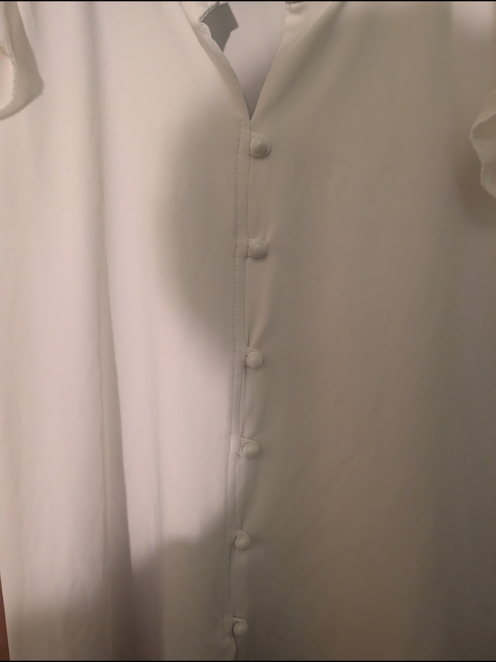 Cream Ruffle-Neck Blouse - Picture 3 of 4